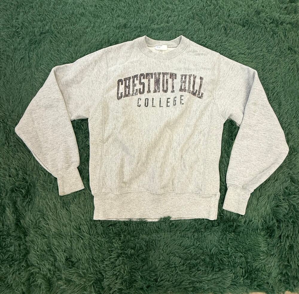 Chestnut Hill College Philadelphia Pullover Reverse Weave Heavy Sweatshirt Sz S